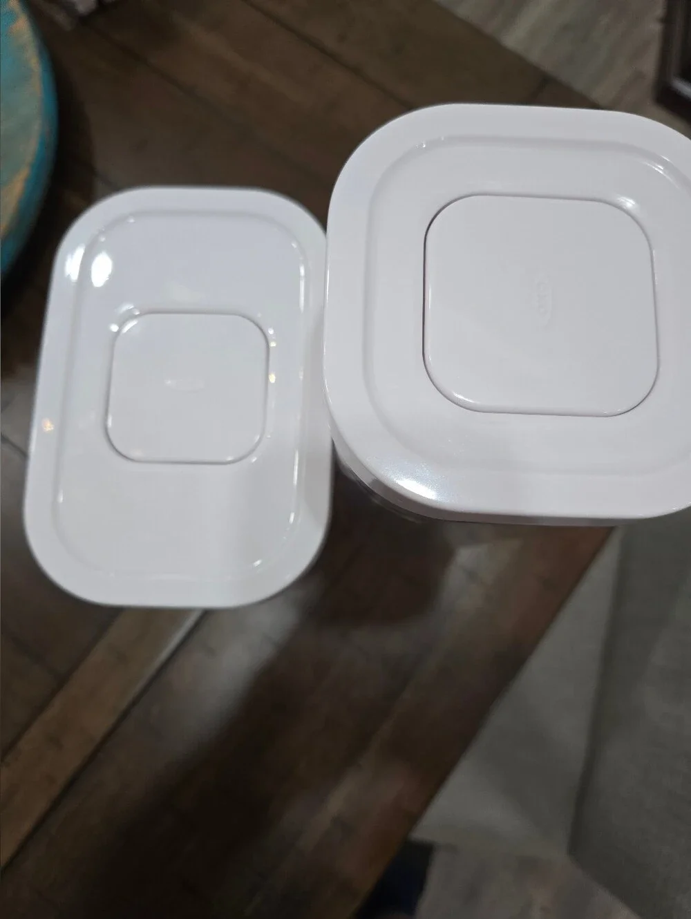 OXO (2) Clear Food Storage Canisters with Lids.